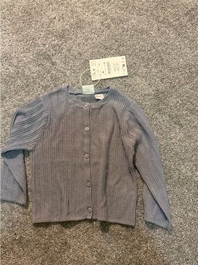 Zara Gray Knit Button-Up Cardigan